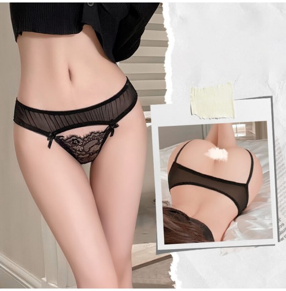 FEE ET MOI - Sexy Lace Open-Crotch Panties (Black) FEE ET MOI - Sexy Lace Open-Crotch Panties (Black)